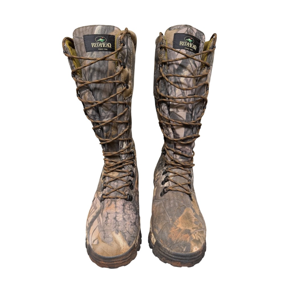 RedHead Hunting Boots Mens Camo RealTree Xtra Tall Lace Up Rugged Lug Sole